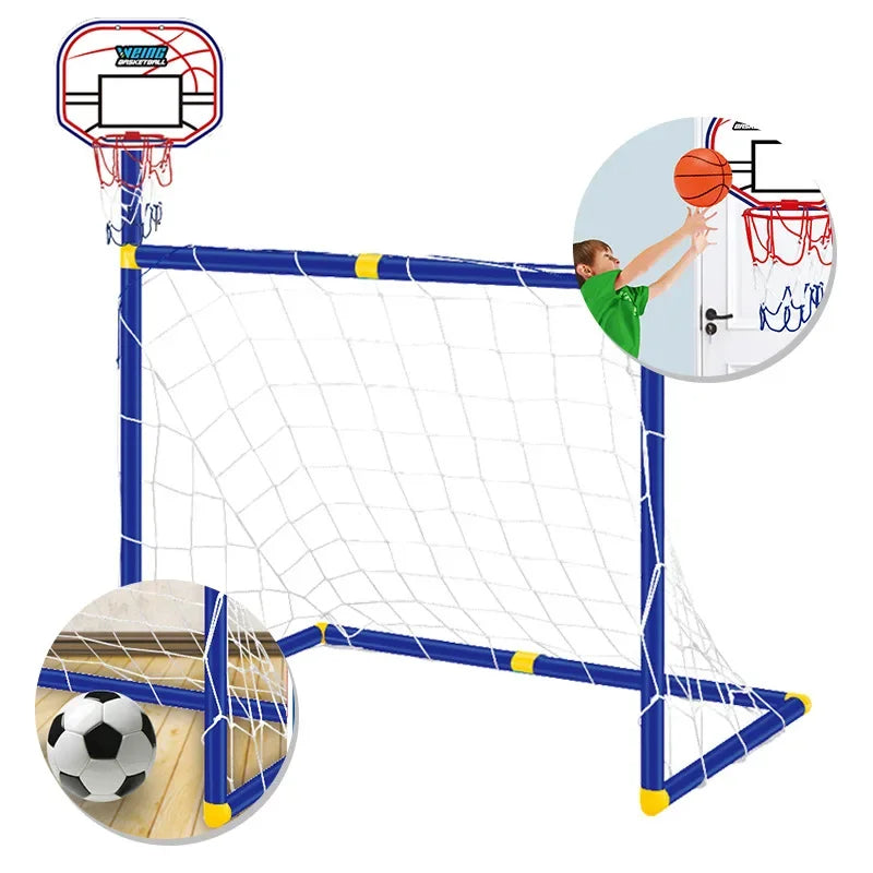 Kmoist 2 In 1 Sports Toy Basketball Stand And Football Goal