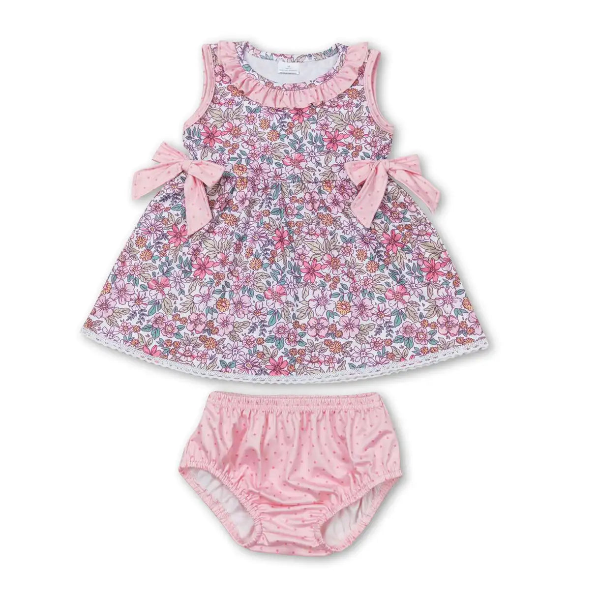 Girls Floral Tunic Top And Bummies Outfit Set For Everyday