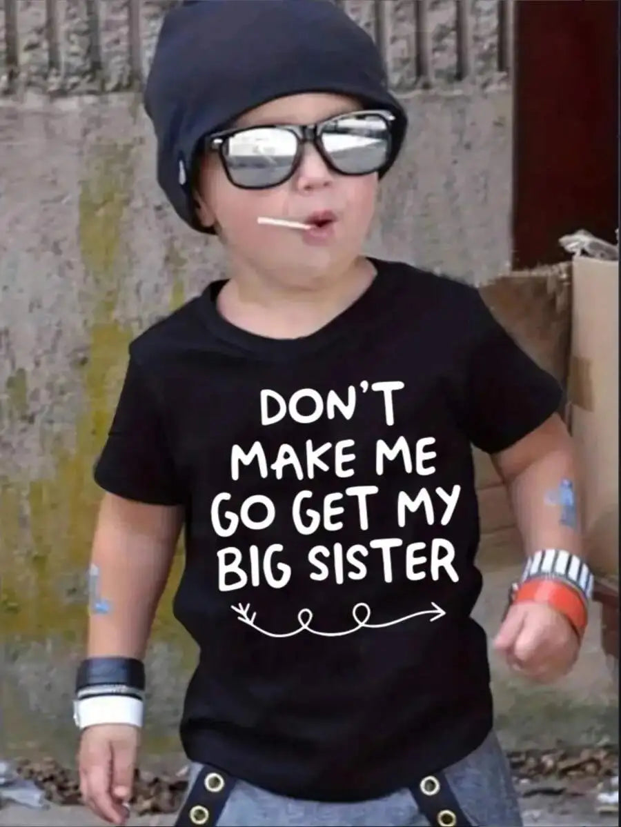 Cool Style For Both Boys And Girls Family Matching Shirts Funny Big Sister Quote Text Summer Birthday Gift For Kids