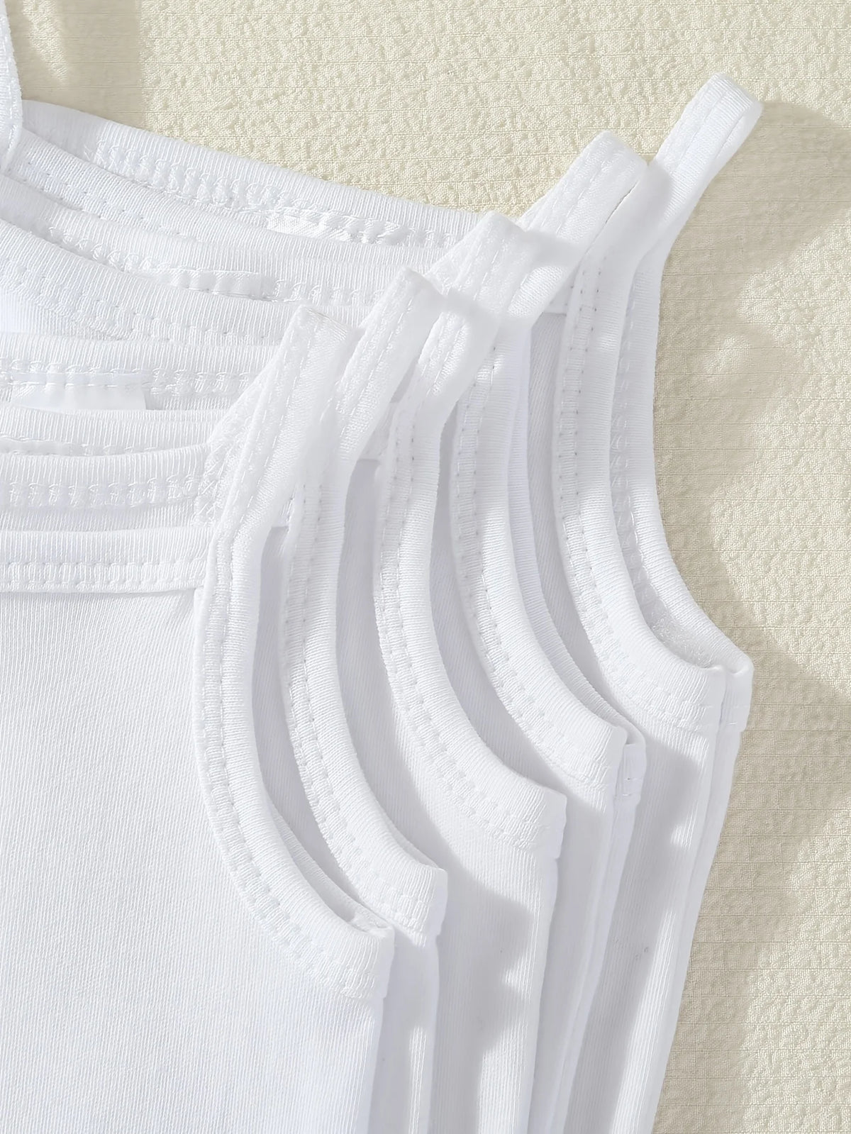 5pcs Baby Sleeveless Triangle Rompers, Cute White Base Layer Bodysuits for Baby Girls, Breathable And Comfortable Summer Infant Clothes, Newborn Hospital Essentials, Special, for Outdoor
