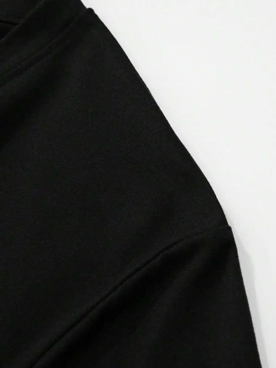 Girls & Teenagers Students Casual Printed Black Crew Neck Short Sleeve T-Shirt Top, Summer