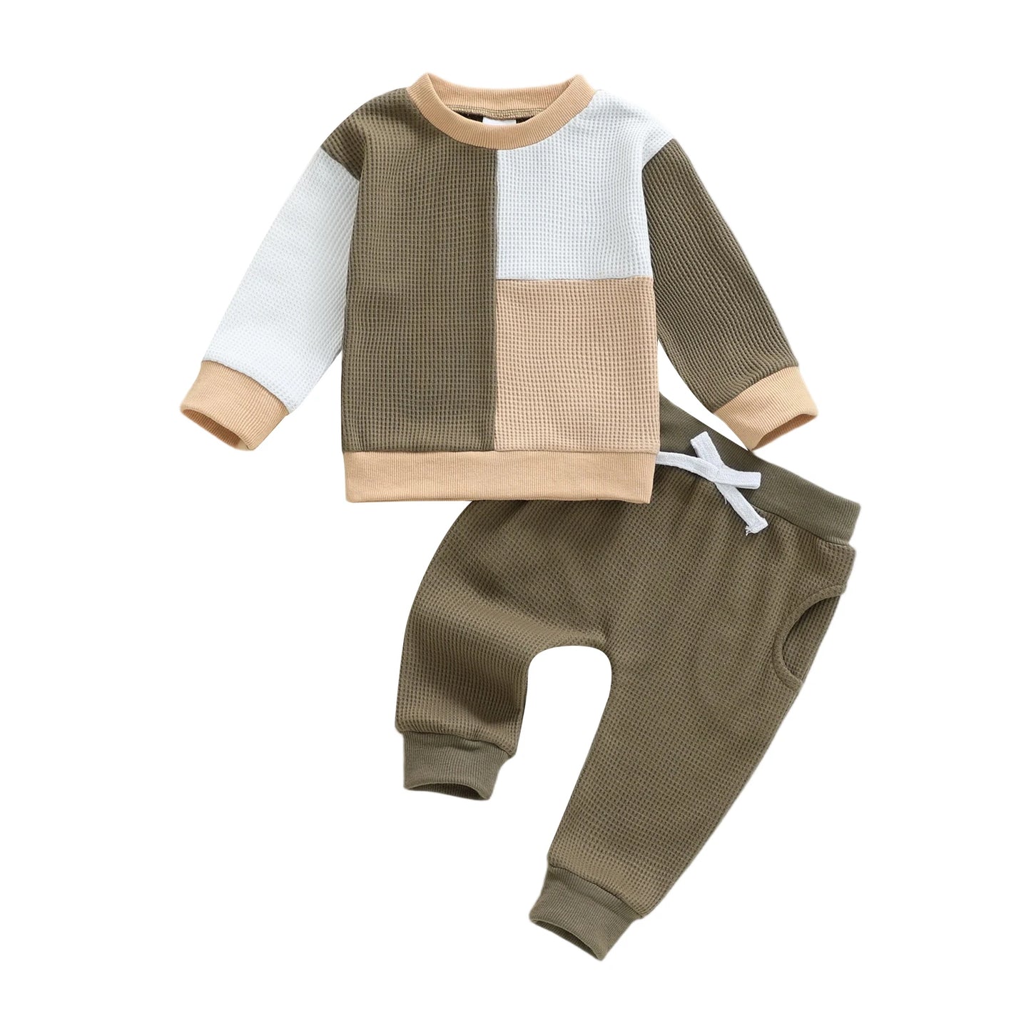 Unisex Baby Boy Striped Hooded Sweatshirt Jogger Two Piece Set