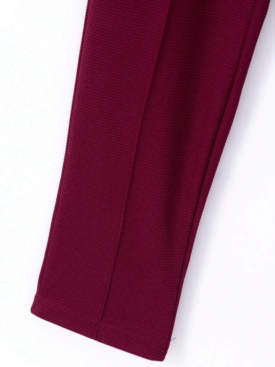 Mens Spring Autumn Casual Jacquard Zip-Up Jacket And Trousers Set