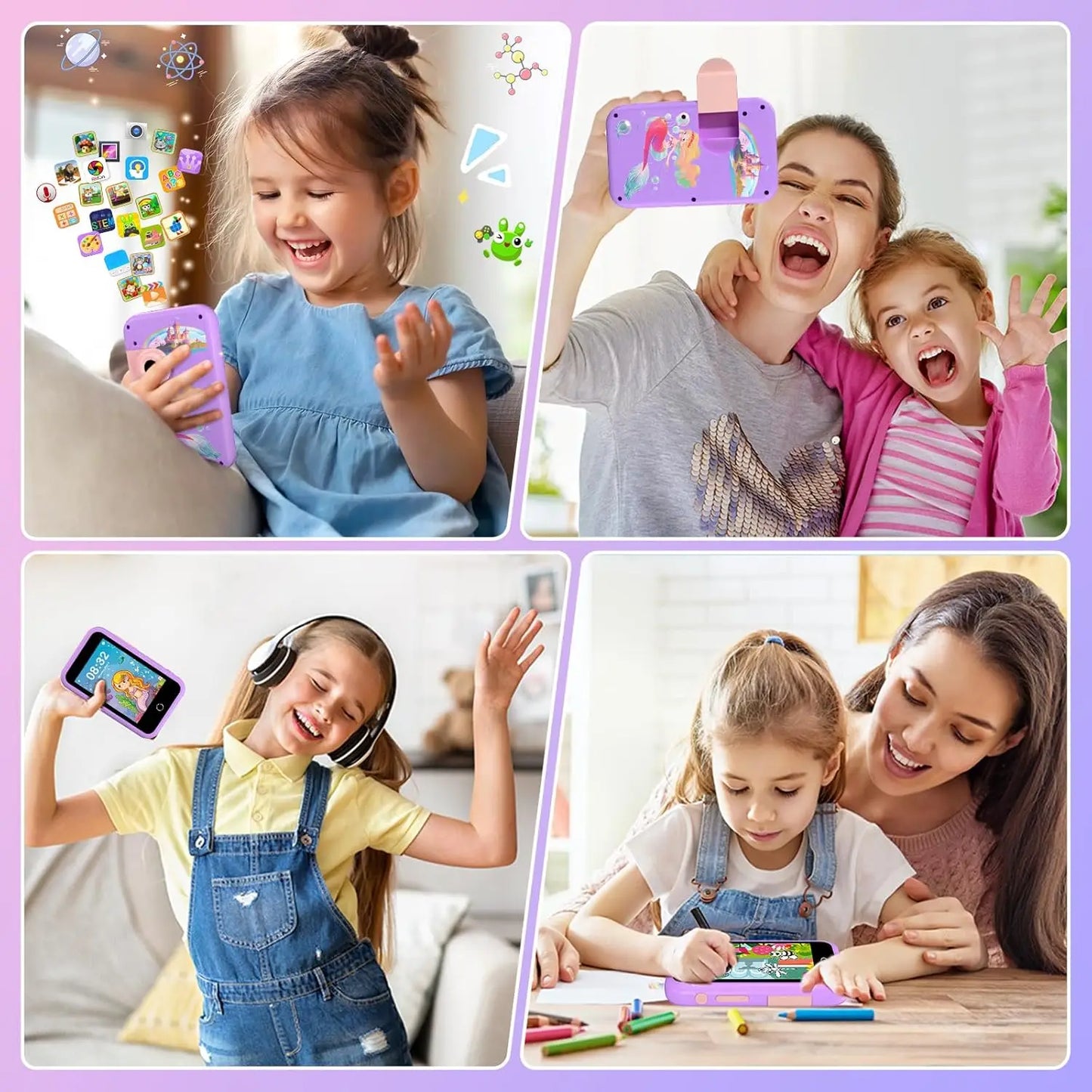 Kids Smart Phone Toy With Dual Camera And Educational Games