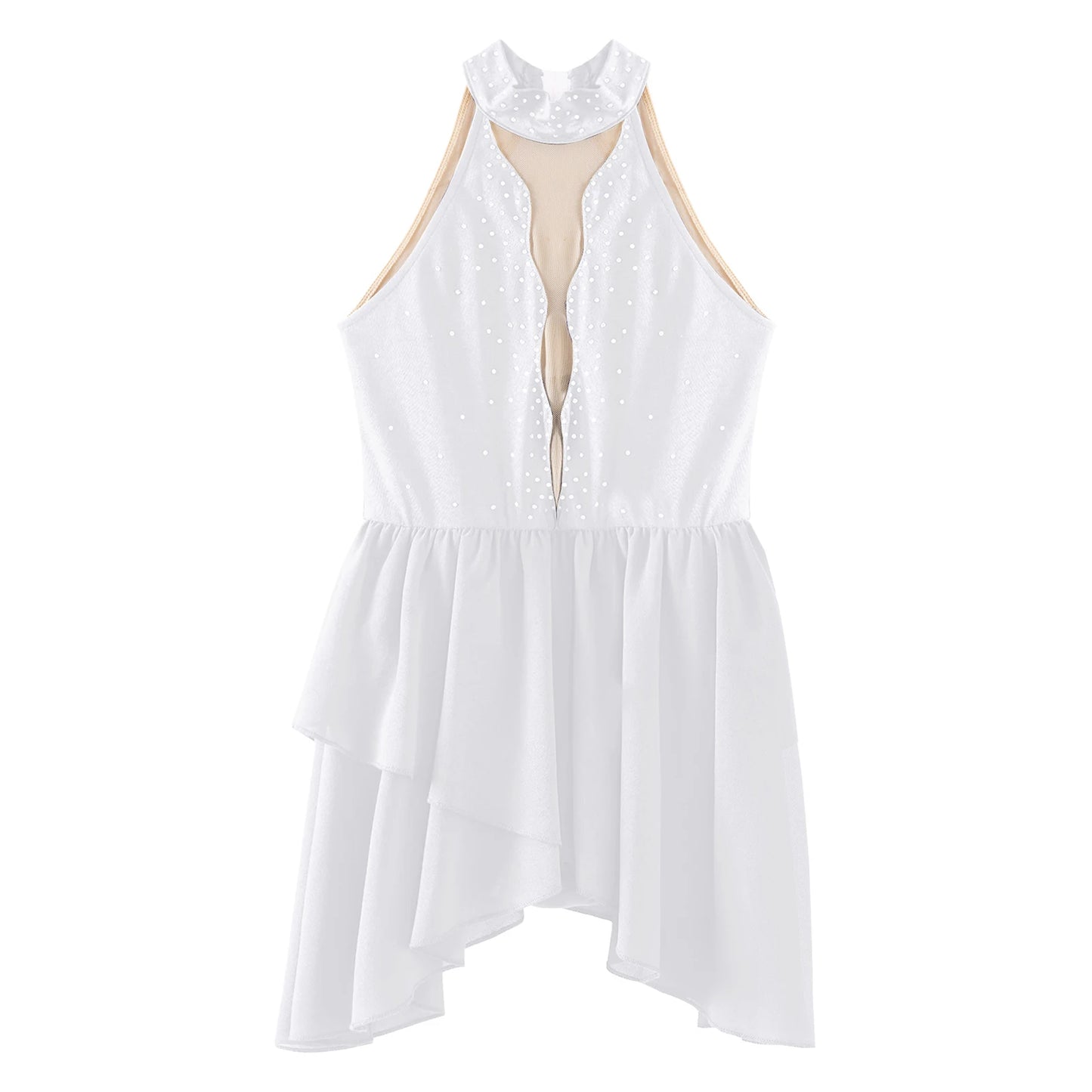 Kids Girls Dance Dress Rhinestone Leotard For Ballet Gymnastics