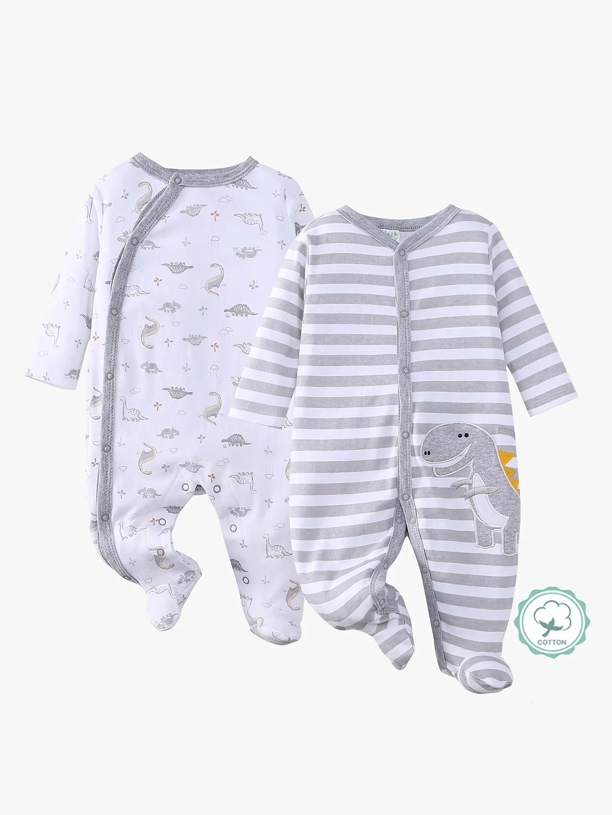 Cotton Zipper Long Sleeve Rompers For Newborn Baby Boys