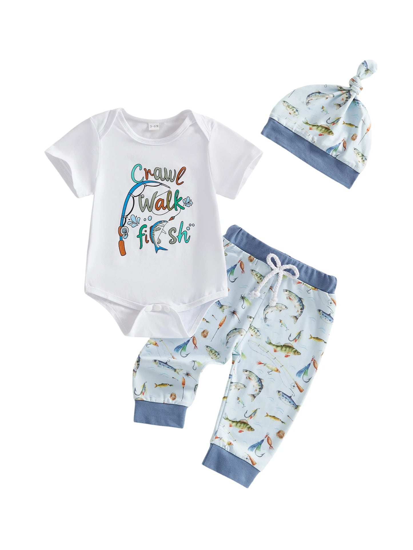 Newborn Dinosaur Print 3-Piece Romper Set Cap Shorts