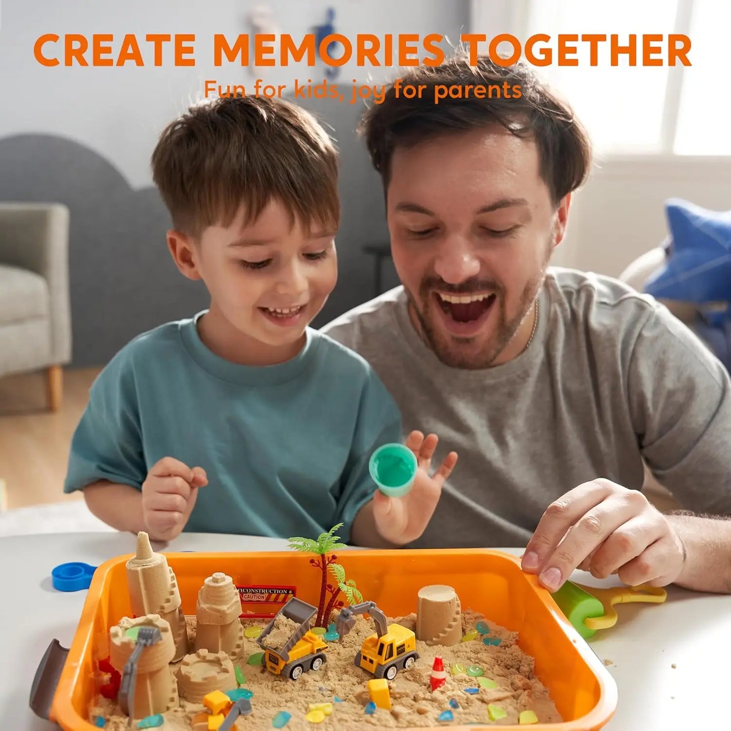 Joyfy Glow In The Dark Construction Sensory Bin Castle Kit