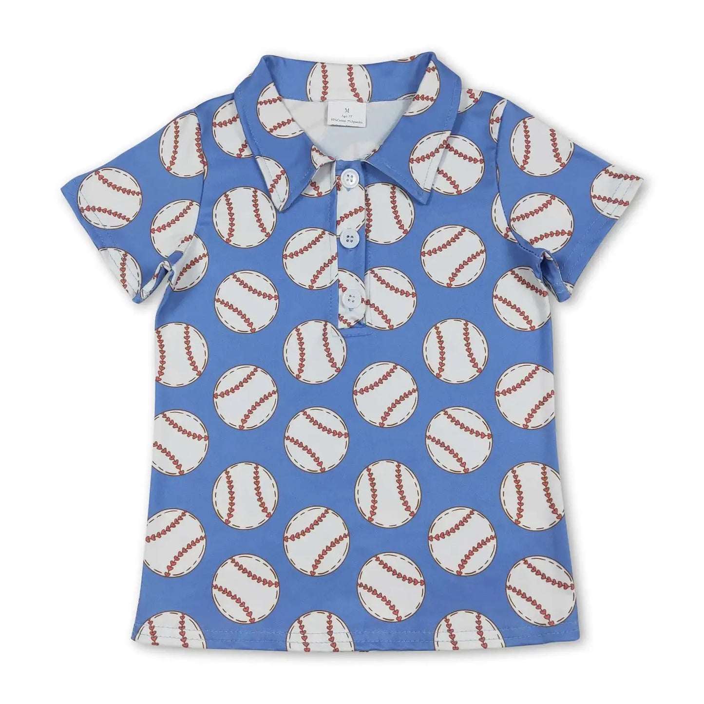Sibling Boys Short Sleeve Polo Shirt With Button Front