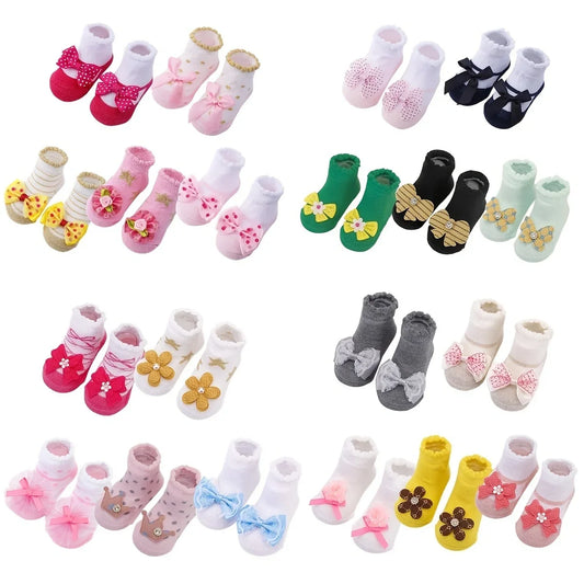 Kids Non Slip Cotton Socks for Babies and Toddlers Print