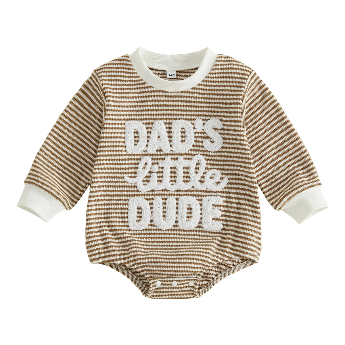 Round-Neck-Letter Letter Embroidery Sleeve Romper Long Sleeve Letter-Embroidery-Bodysuit Long Sleeve Round Bodysuit