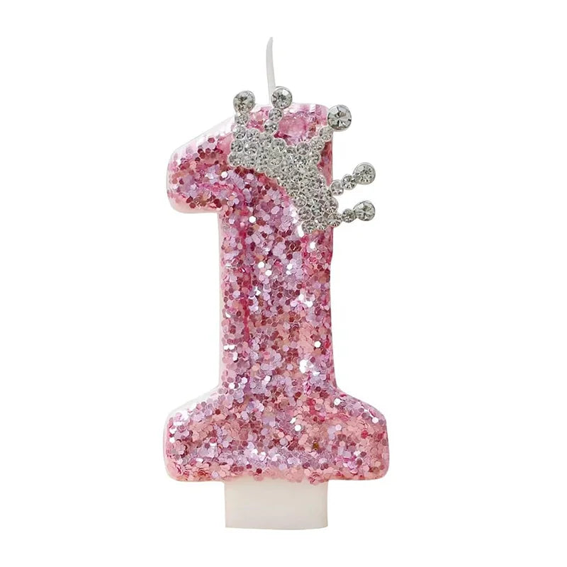 Cake Numeral Candles Birthday Candles Princess Crown Novelty Party Decoration