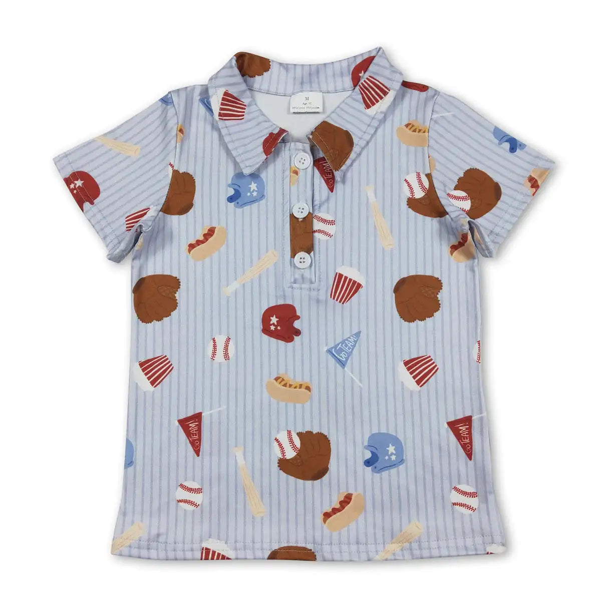 Sibling Boys Short Sleeve Polo Shirt With Button Front