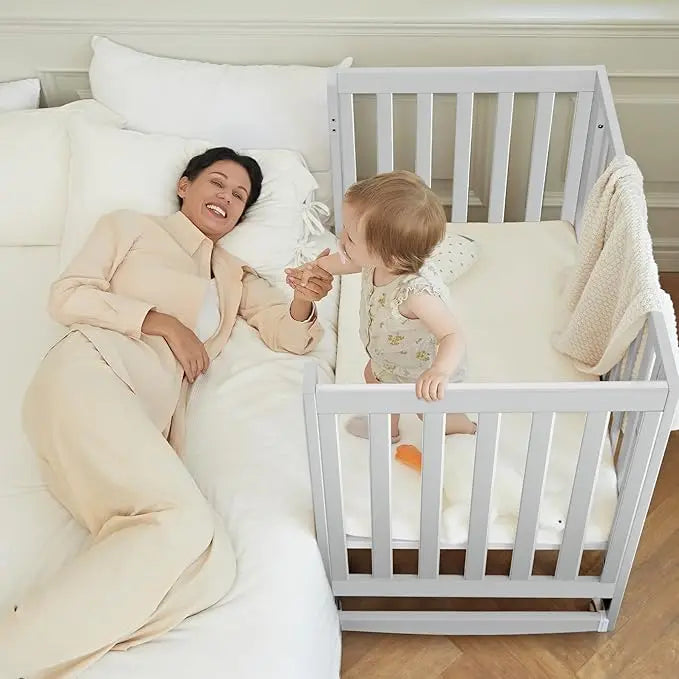 11-In-1 Convertible Cradle to Crib Removable Wheels