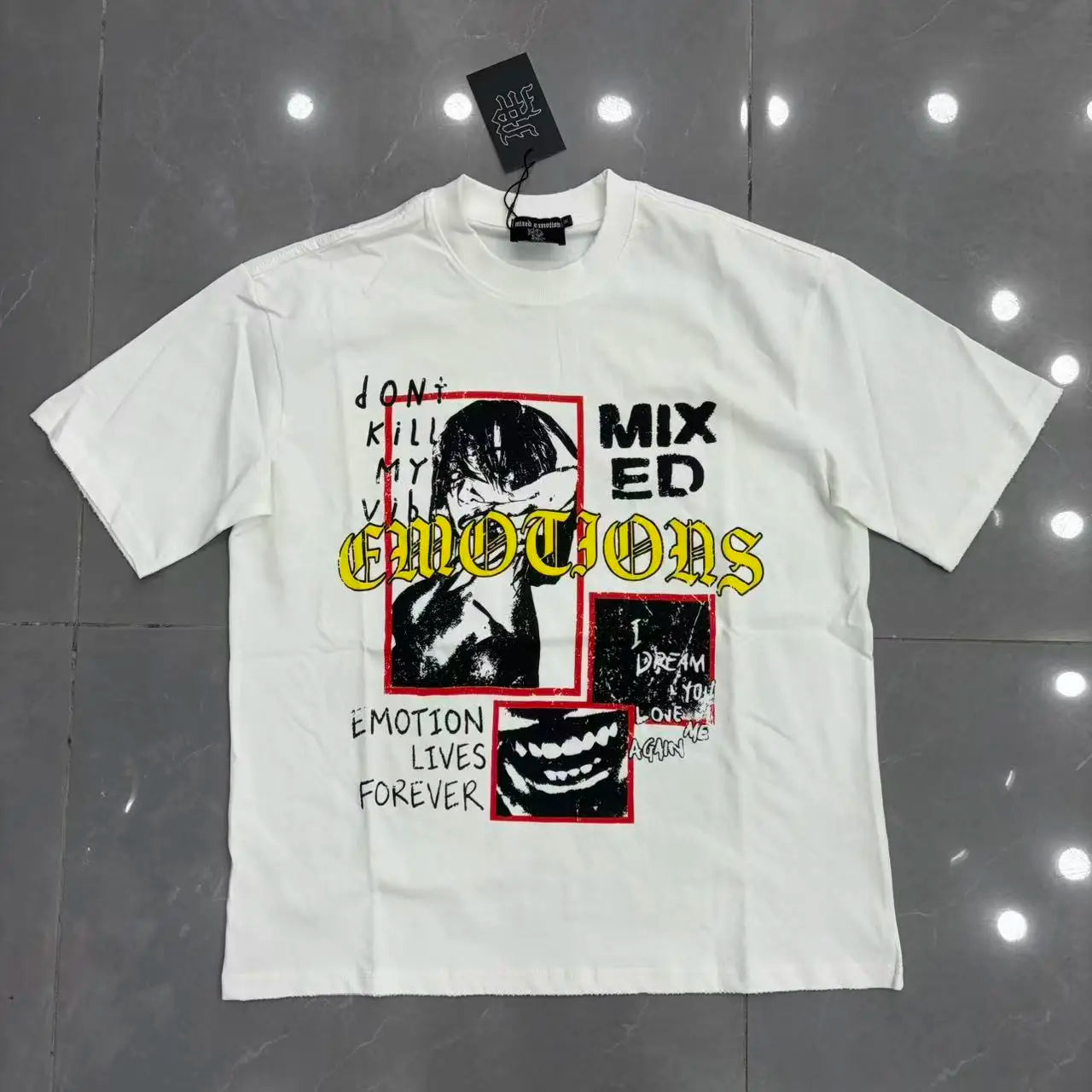 Mixed Emotion Printed Cotton T Shirt For Men Women