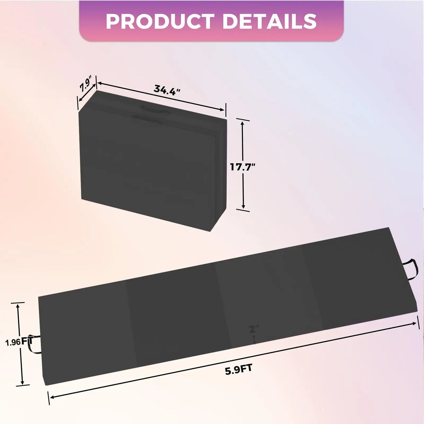 HiMISS Gymnastics Mat 4 Fold Tumbling Mat For Home Gym