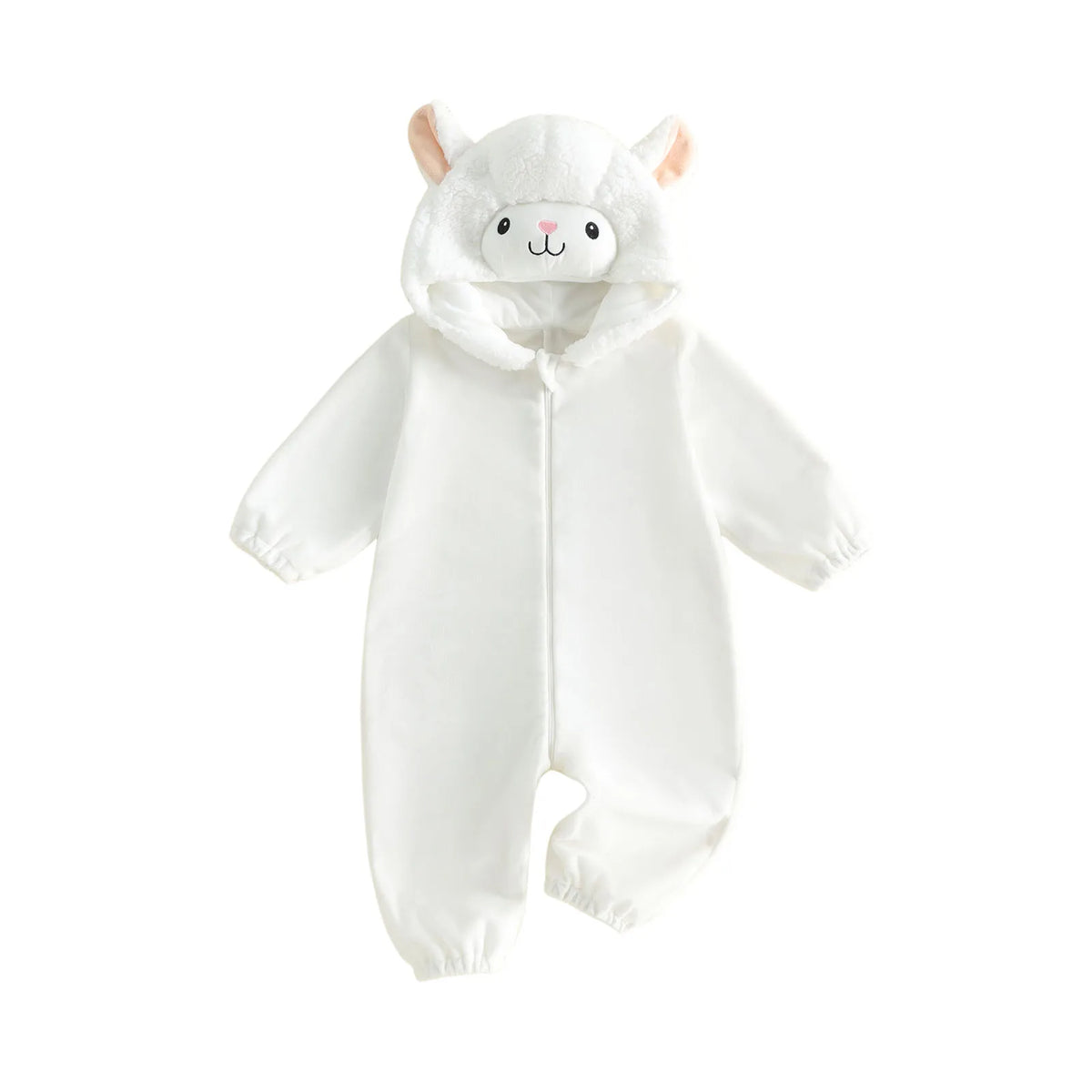 Pudcoco Winter Baby Hooded Long Sleeve Plush Zipper Romper