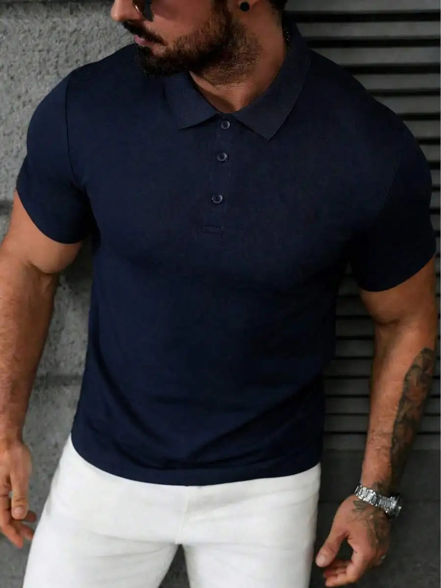 Mens Dusty Pink Short Sleeve Shirt Solid Color Classic Lapel Collar, Casual Versatile Top For Daily Wear Weekend Outfits Sports
