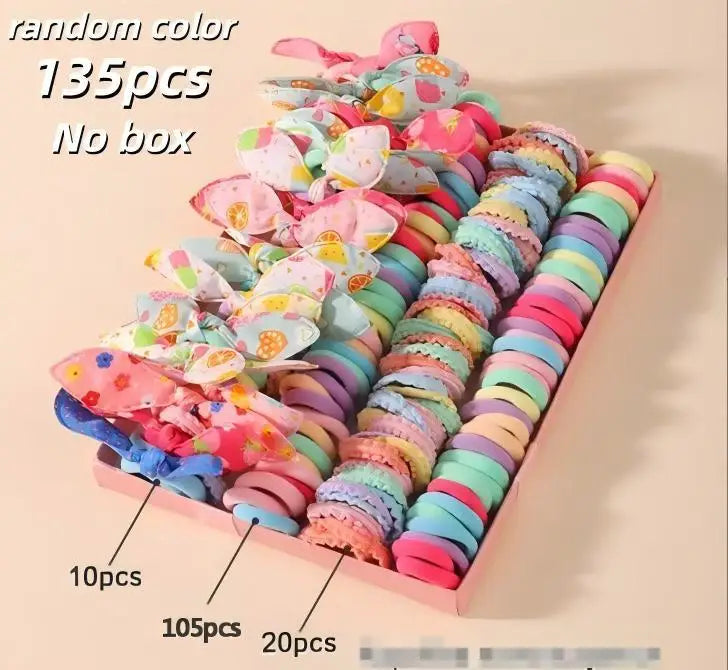 18/546Pcs /1152PCS Bow High Elastic Hair Accessories Set Korean Style Princess Hair Clips, No Hurt Hair Colorful Girls Hair Bands Hair Clips Girls Children No Box