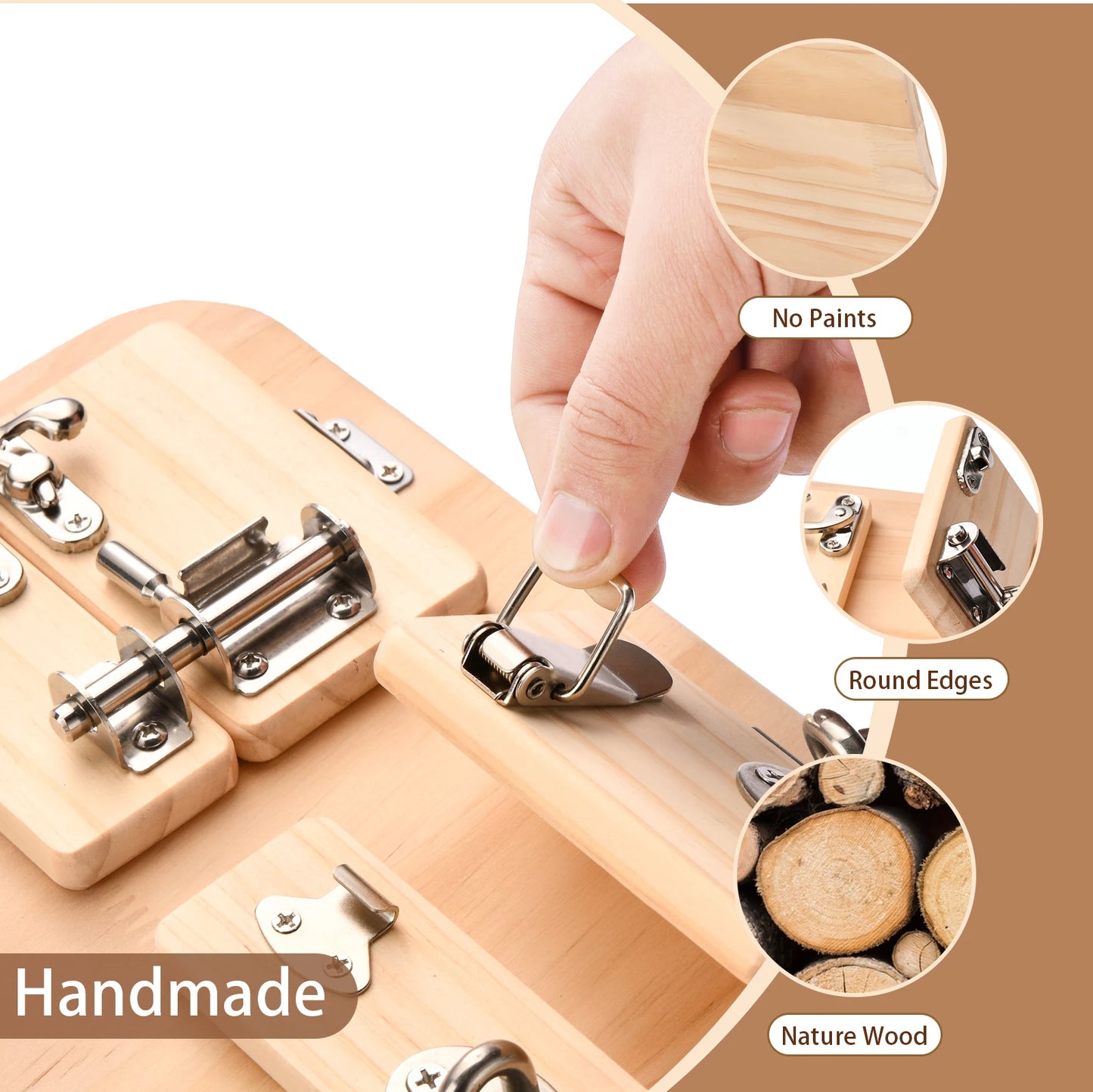 Forstart Montessori Busy Board 21 In 1 Wooden Sensory Toy