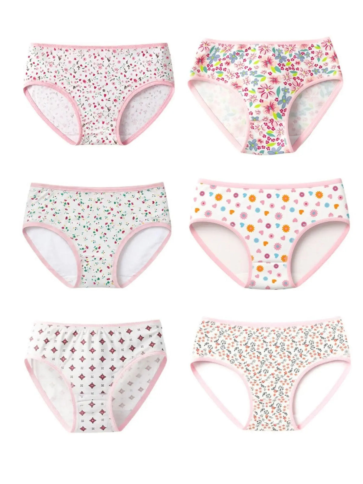 ZEKSAF Girls Cotton Briefs Pink Floral Design 36 Pack Elastic and Soft Underwears for Toddler