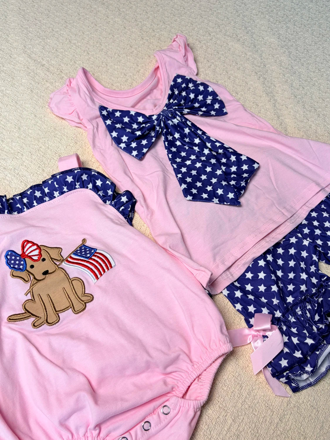 Patriotic Puppy Outfits Fourth Of July Matching Baby Toddler Sets Cotton