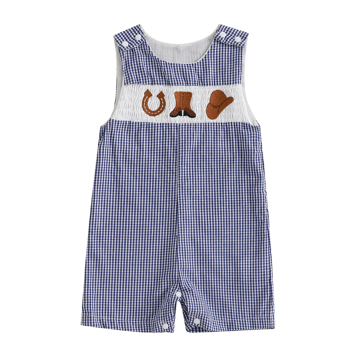 Cotton Embroidered Baby Romper With Button Up Collar