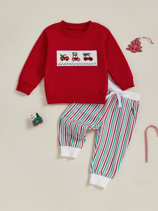 Cute Bear Print Baby Hoodie And Joggers Set For Infants