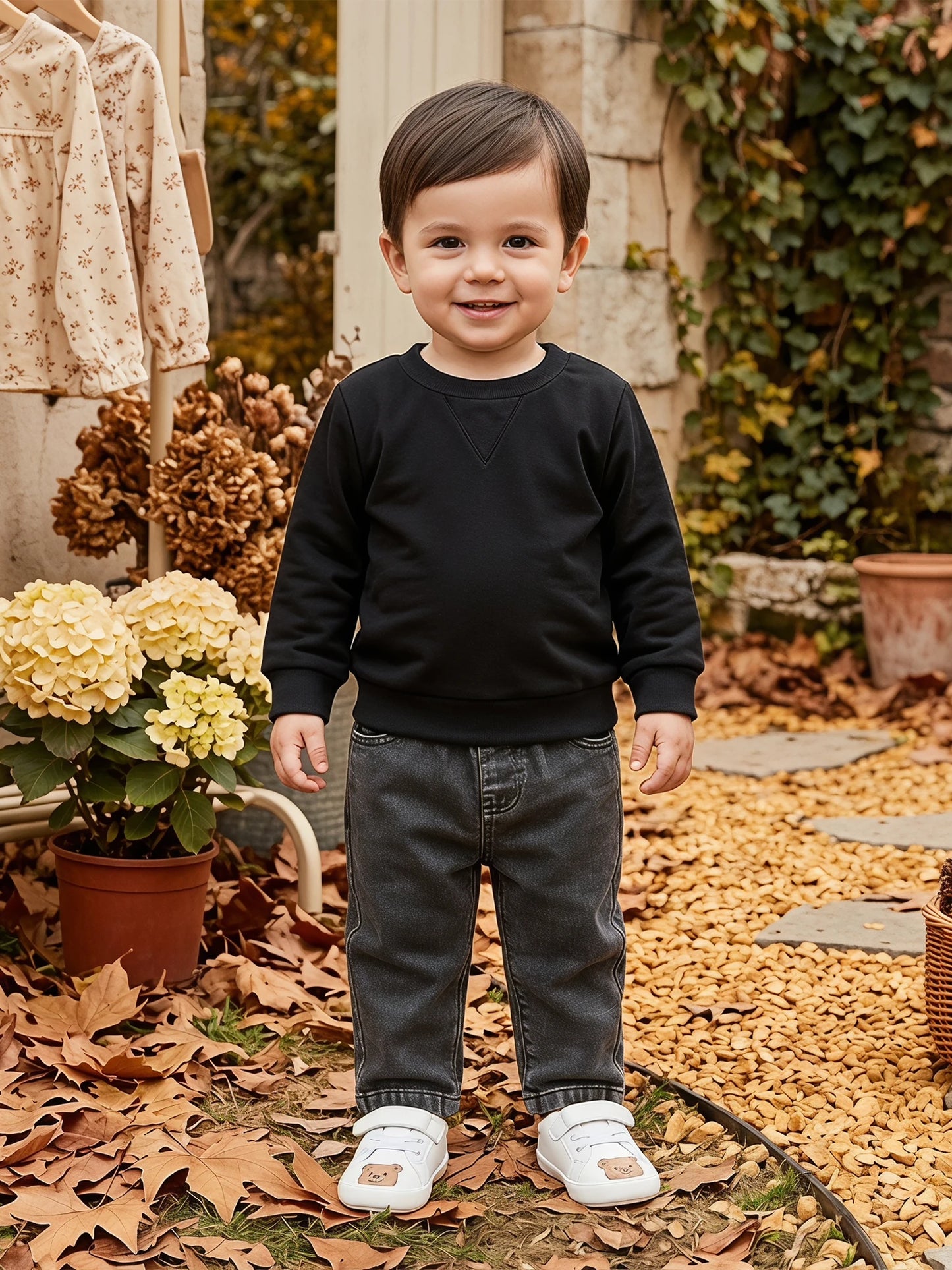 Elegant Toddler Children Matching Pullover Top And Casual Pants