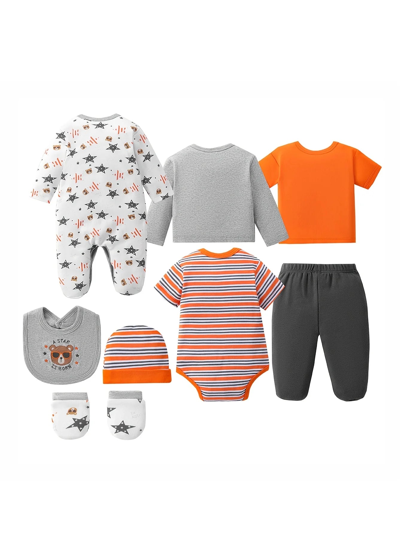 Soft 8 Piece Newborn Layette Set Unisex Baby Outfits Hospital