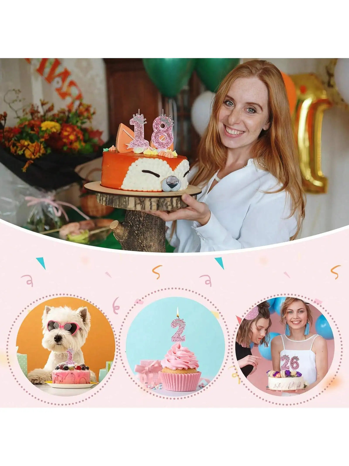 Cake Numeral Candles Birthday Candles Princess Crown Novelty Party Decoration