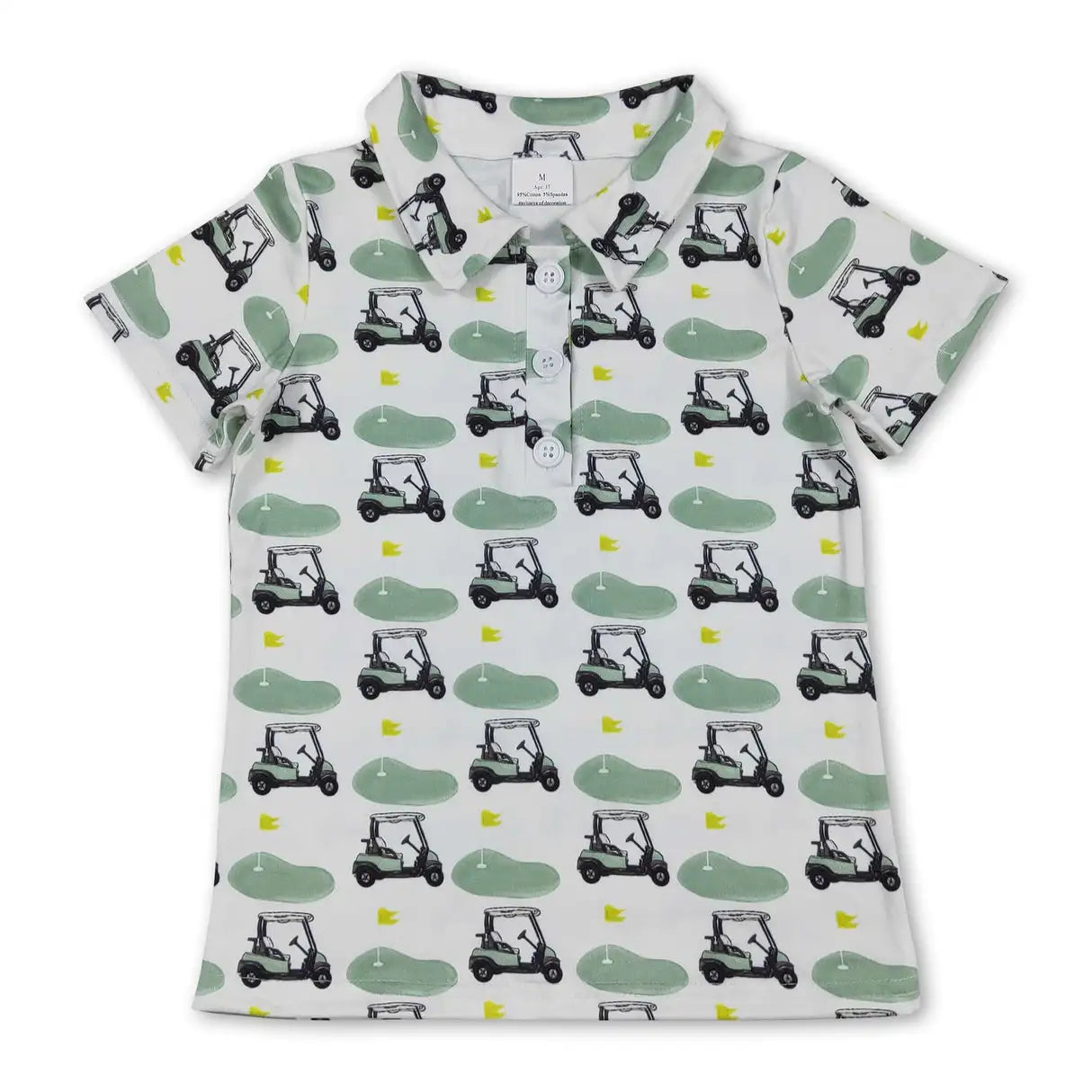 Boys Summer Cotton Short Sleeve Baseball Polo Shirt With Buttons