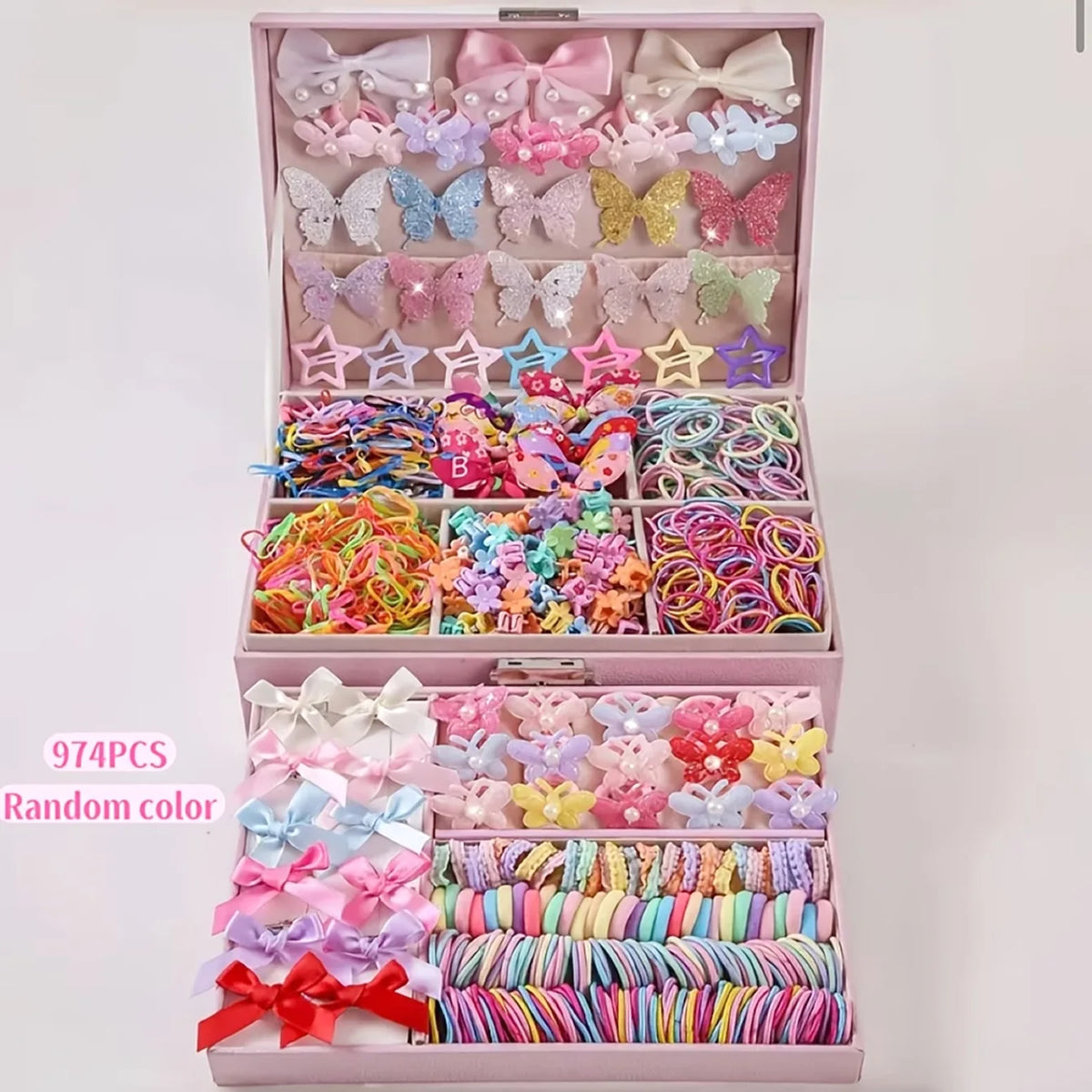 18/546Pcs /1152PCS Bow High Elastic Hair Accessories Set Korean Style Princess Hair Clips, No Hurt Hair Colorful Girls Hair Bands Hair Clips Girls Children No Box