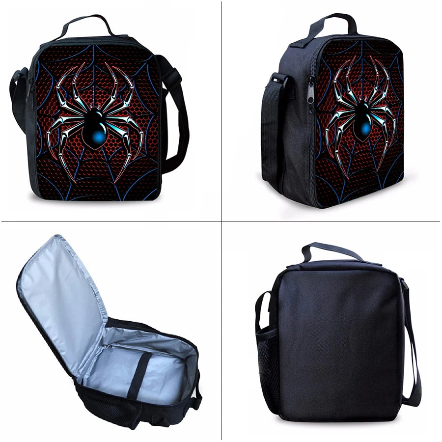 Spider Pattern Three Piece Set 3D Cartoon Unisex School Backpacks For Children