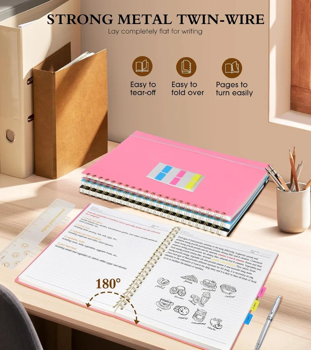 Hardcover Spiral Notebook With College Ruled 110 Pages 100 GSM