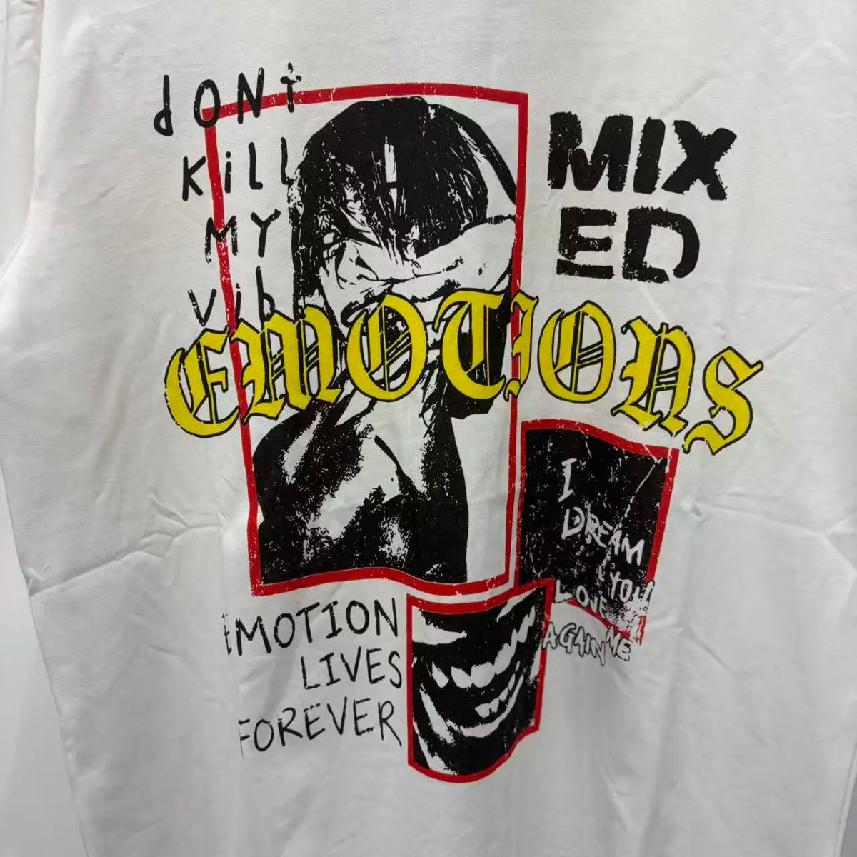 Mixed Emotion Printed Cotton T Shirt For Men Women