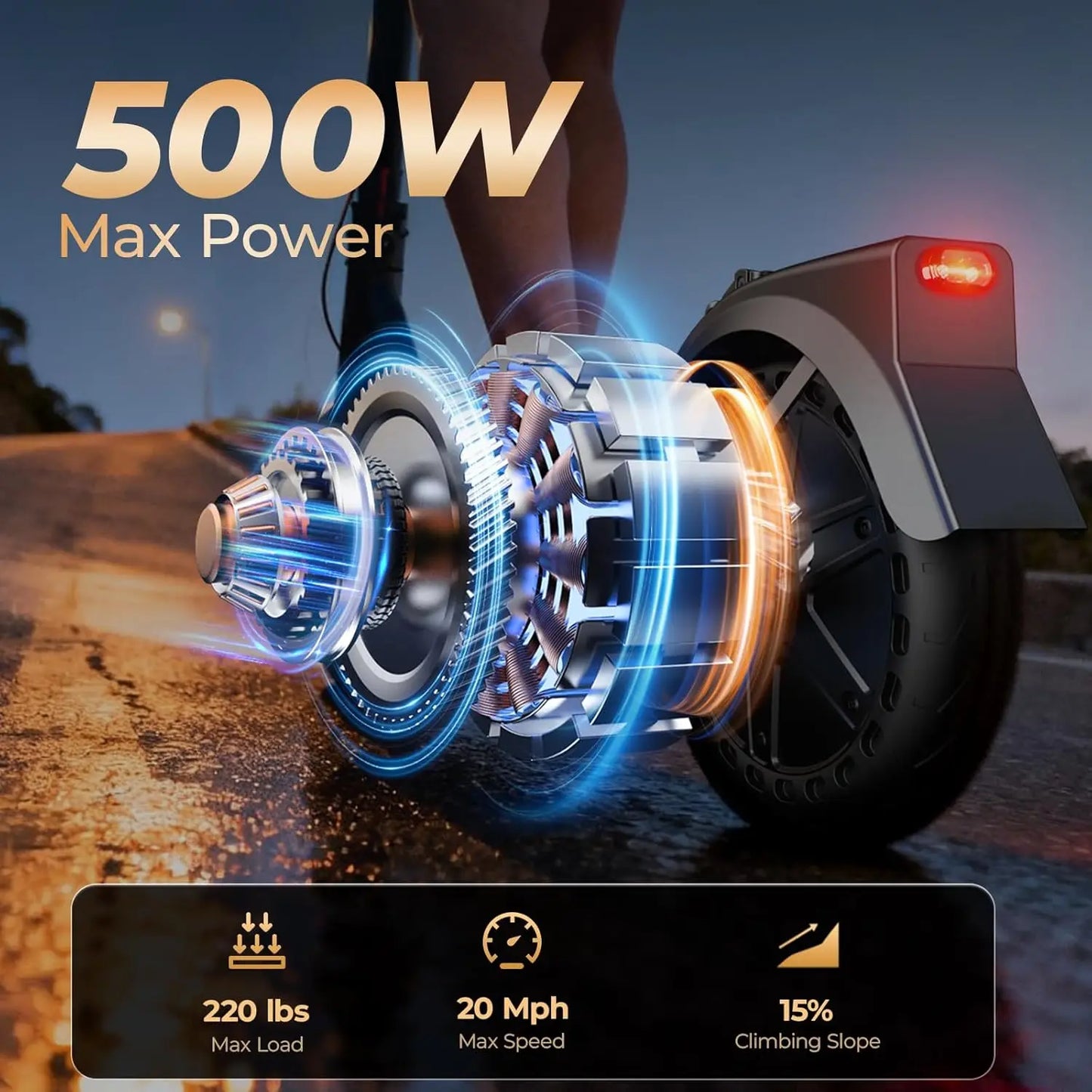 HeroPick 500W Electric Scooter E8 Pro Foldable with 20-Mile Range