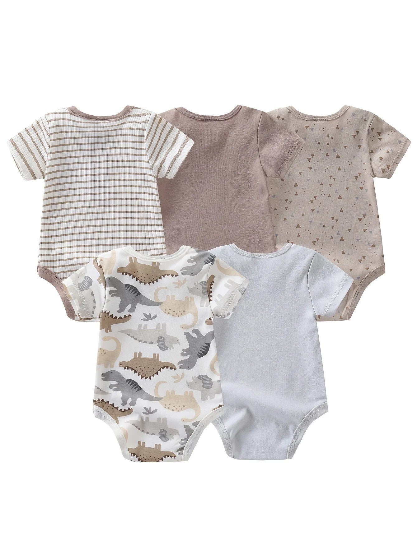 Newborn Baby Boy Cotton Bodysuits And Dinosaur Cartoon Rompers Set