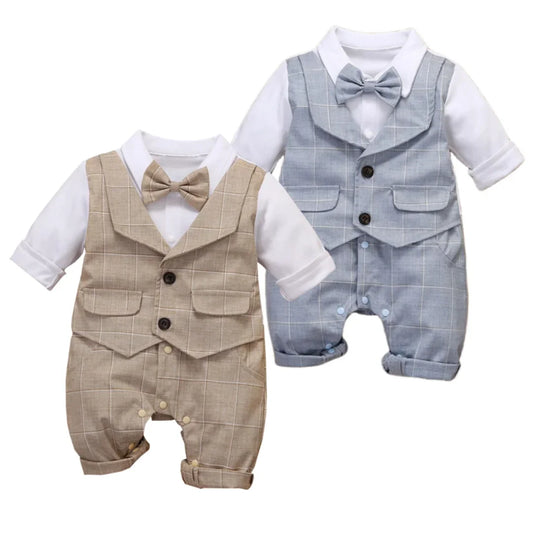Kabeier Toddler Plaid Formal Anniversary Dress Romper Outfit