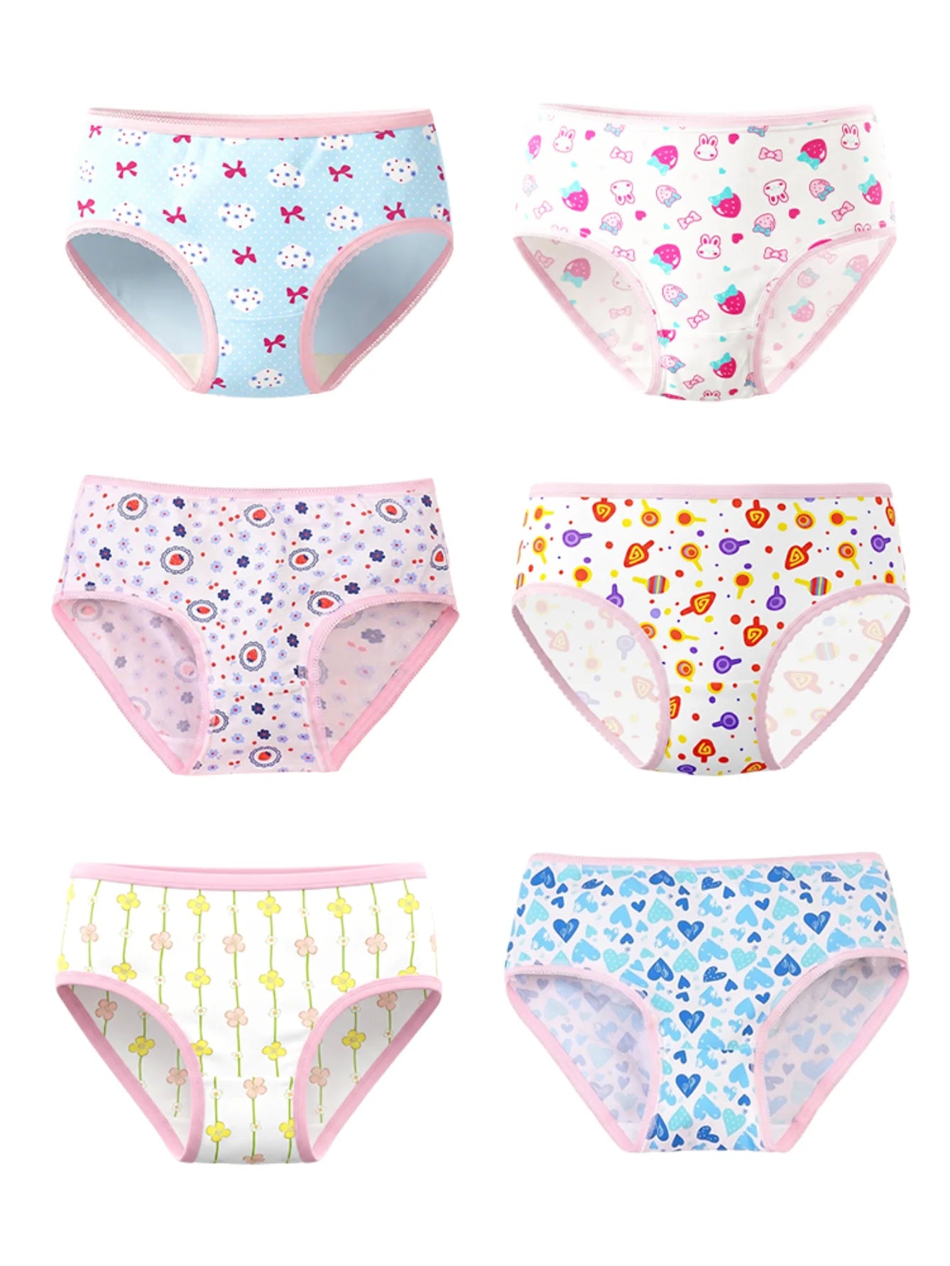 Little Girl Underwear Soft Comfortable Lovely Print 24 Pack Kids Panties Size 3T-11