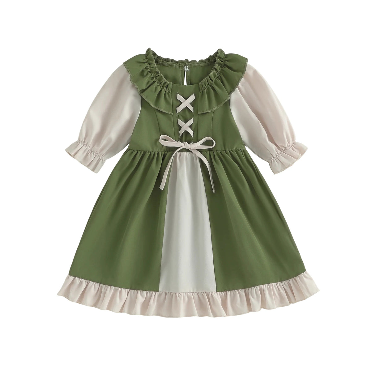 Renaissance Medieval Long Sleeve A Line Girls Dress