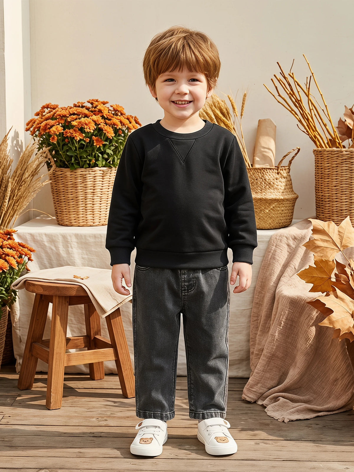 Elegant Toddler Children Matching Pullover Top And Casual Pants