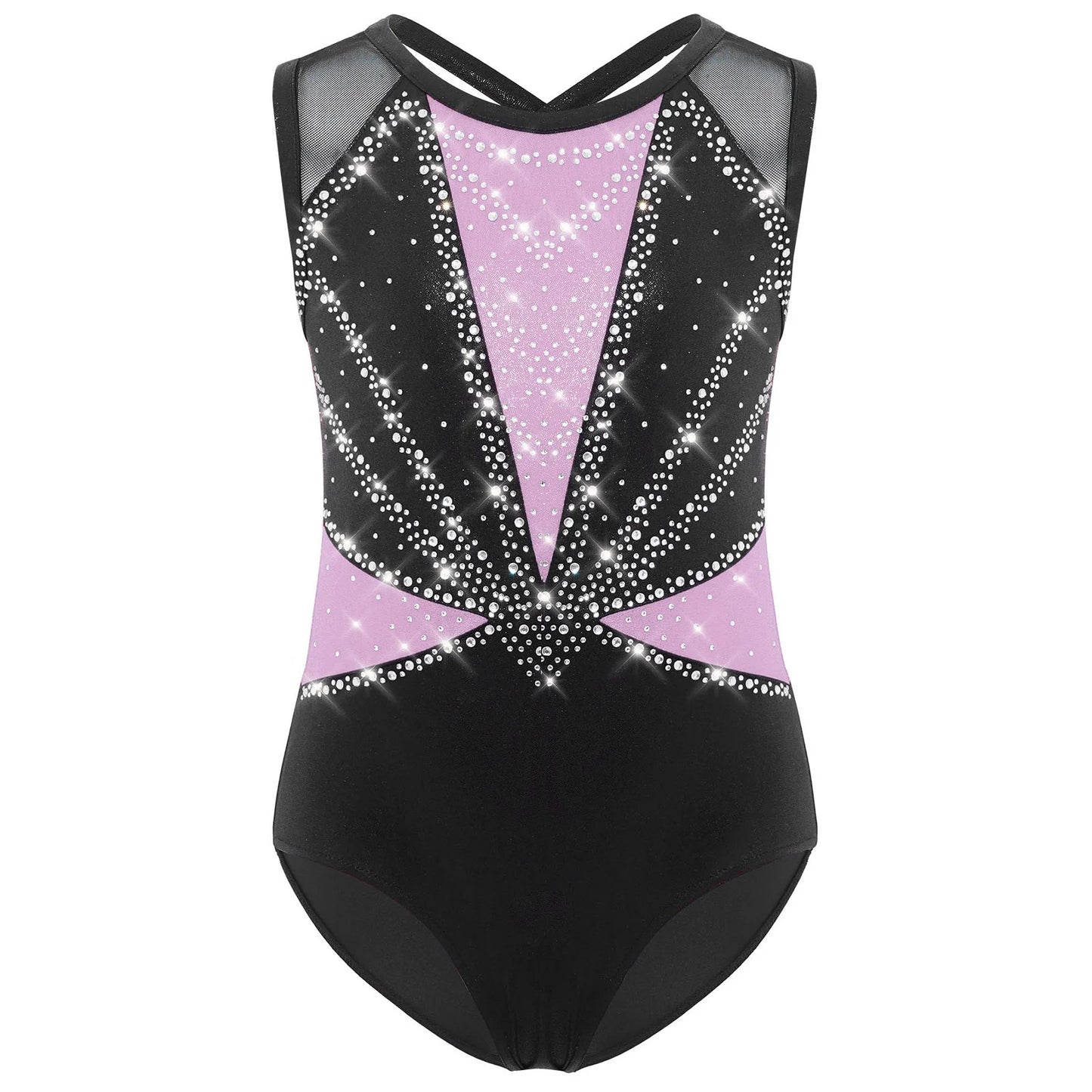 iEFiEL Kids Ballet Leotard Rhinestones Crisscross Back
