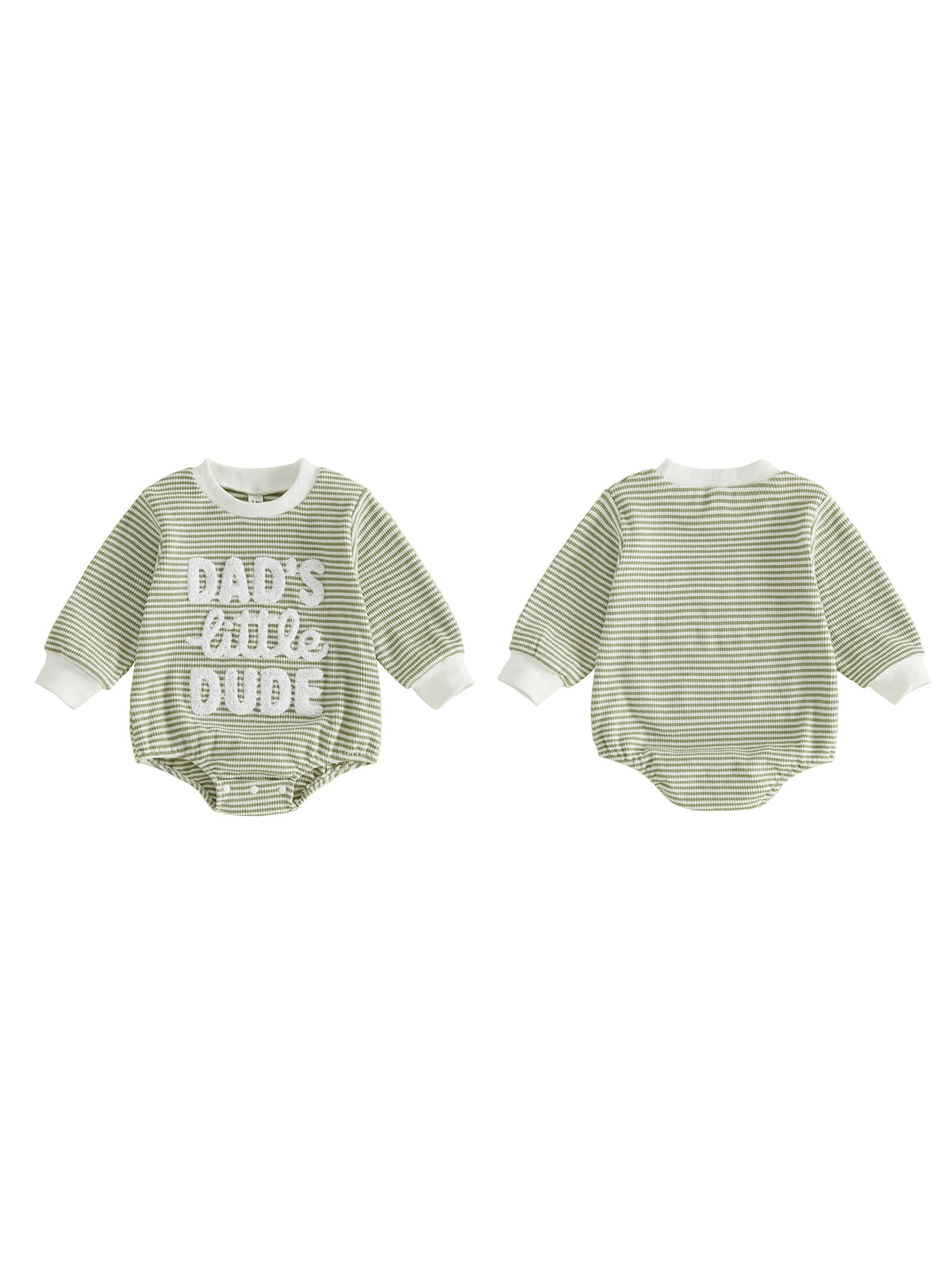 Round-Neck-Letter Letter Embroidery Sleeve Romper Long Sleeve Letter-Embroidery-Bodysuit Long Sleeve Round Bodysuit