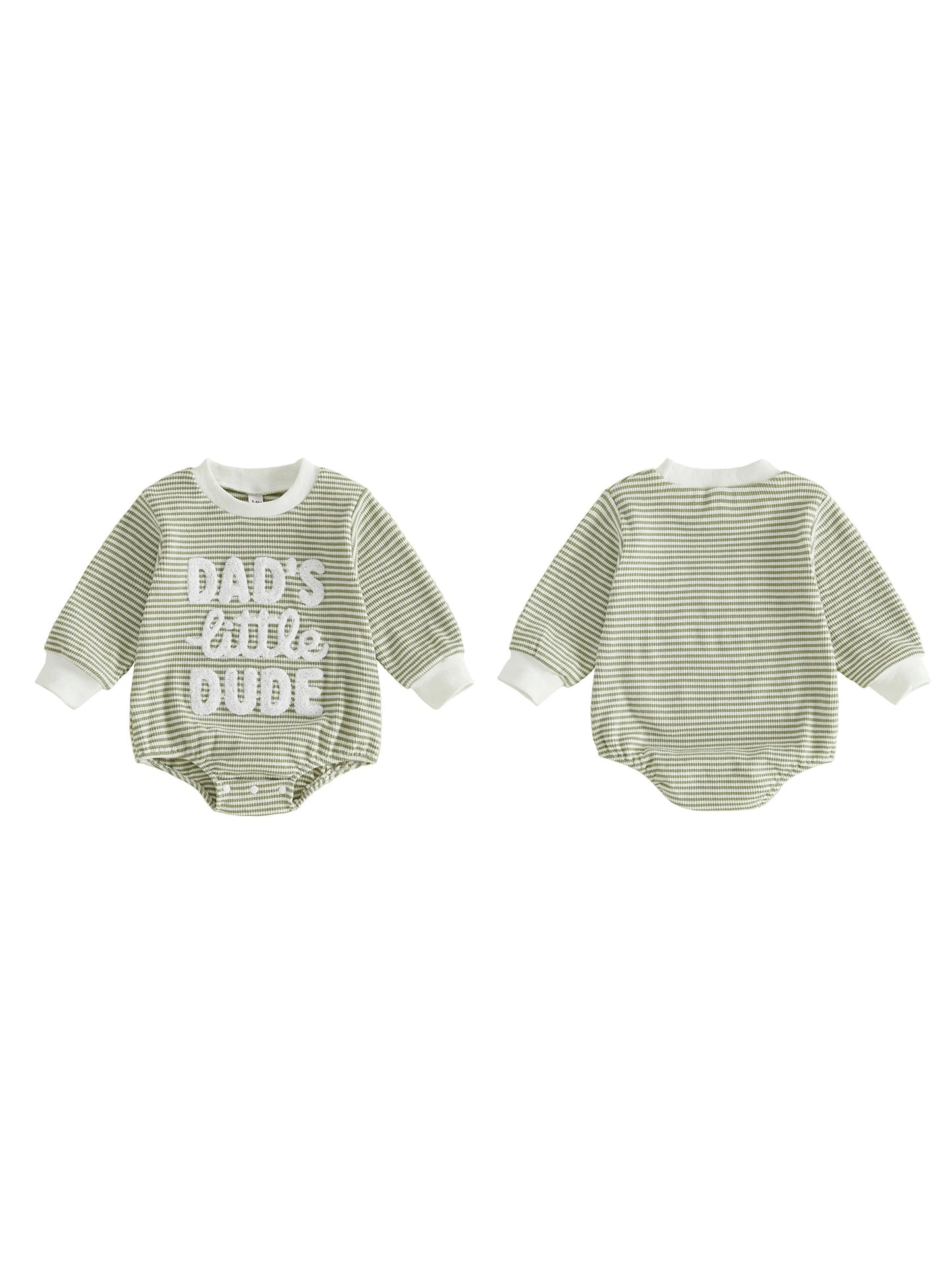 Round-Neck-Letter Letter Embroidery Sleeve Romper Long Sleeve Letter-Embroidery-Bodysuit Long Sleeve Round Bodysuit