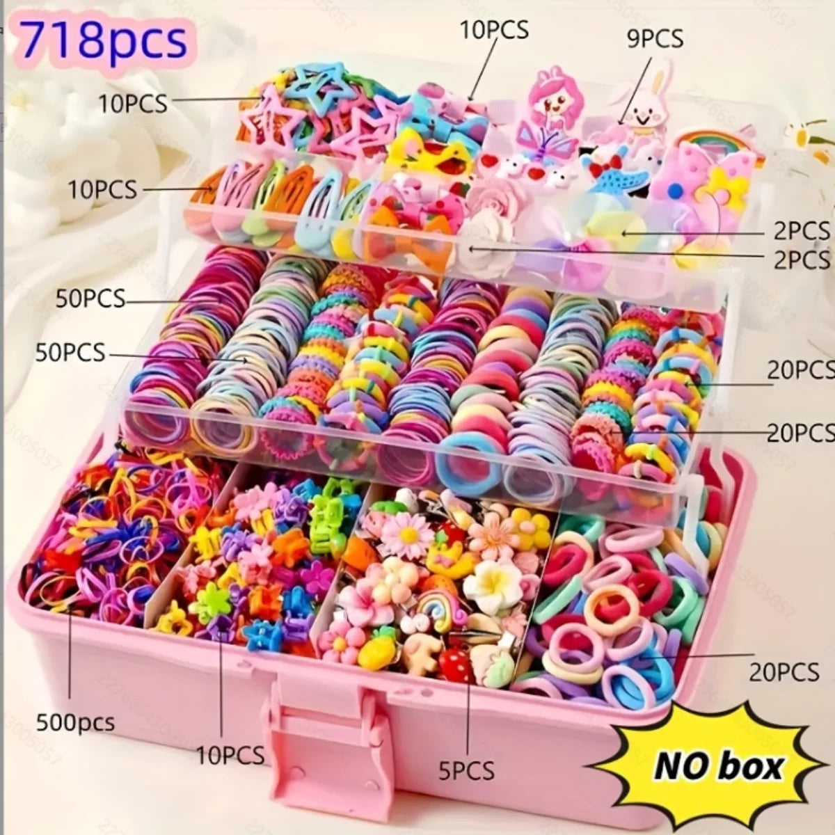 18/546Pcs /1152PCS Bow High Elastic Hair Accessories Set Korean Style Princess Hair Clips, No Hurt Hair Colorful Girls Hair Bands Hair Clips Girls Children No Box