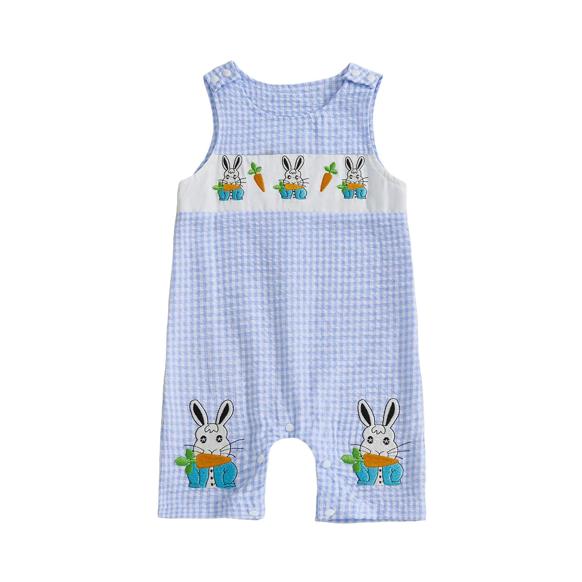 Cotton Embroidered Baby Romper With Button Up Collar