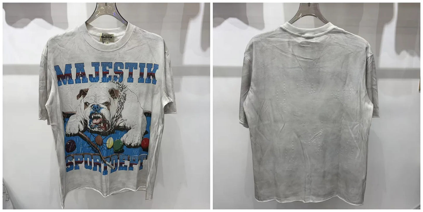Cotton T Shirt With Letter Rhinestone Print Breathable Hip Hop