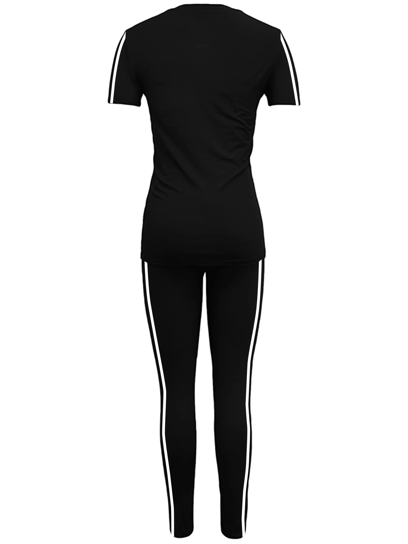 Summer Women Two Piece Knit Sportswear Set Casual Slimming