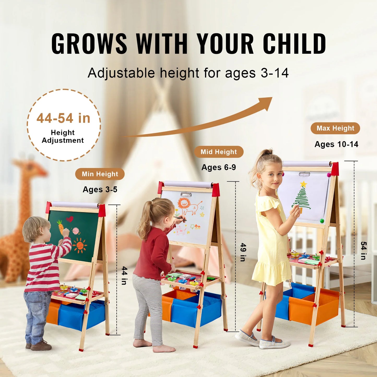 SucceBuy Magnetic Drawing Board For Kids Standing Art Easel Toy